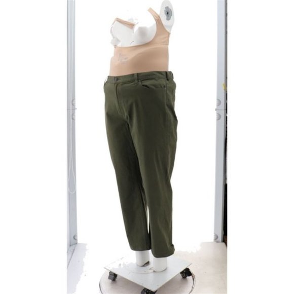 NWT LANDS' END MEN'S TRADITIONAL GARMENT DYE KNOCKABOUT‎ PANTS DARK OLIVE 37X32 - Picture 2 of 7